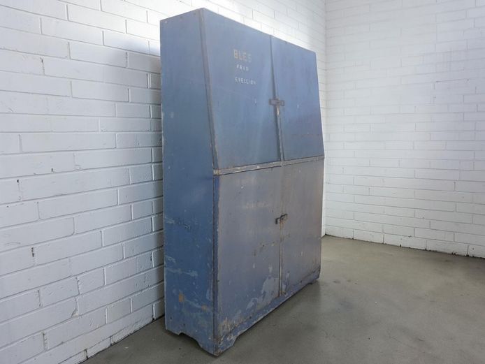 Vintage Industrial Slant-Front Timber Storage Cabinet (206cm)