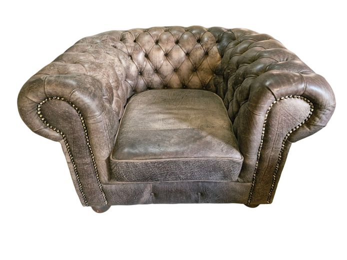 Full Grain Leather Chesterfield Armchair