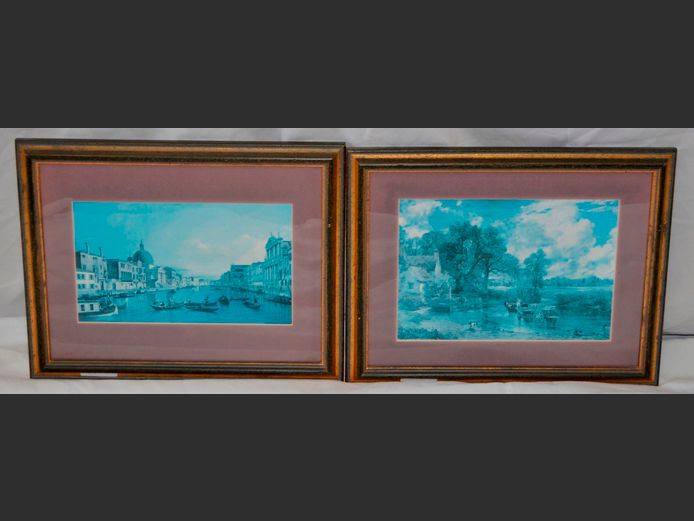 LOT OF 2 FRAMED PRINTS: VENICE, 26 x 18cm, & ANOTHER, 26 x 16cm