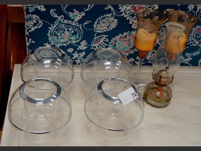 SET OF 4 ACRYLIC VASES, PAIR CANDLE HOLDERS, etc