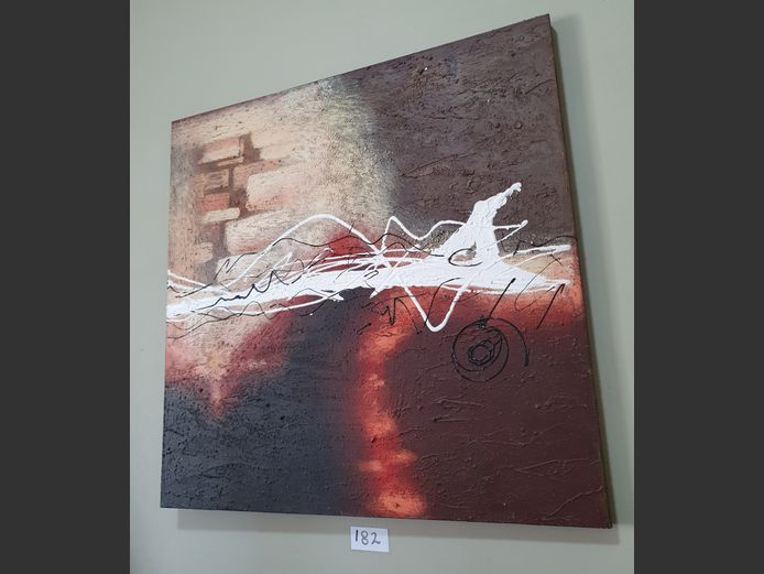 UNFRAMED "ABSTRACT" OIL ON CANVAS