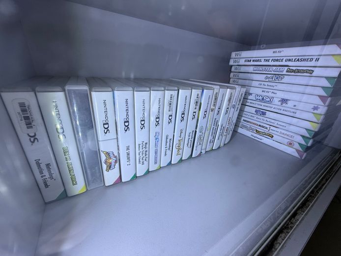 Shelf of Nintendo DS Games 