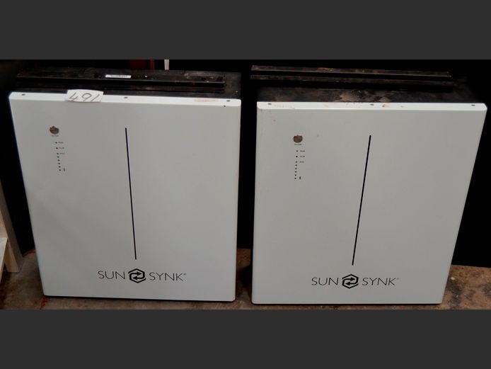 LOT: 2 x SUN SYNK 5KVA LITHIUM INVERTER BATTERIES [Untested] [#: 415365721]