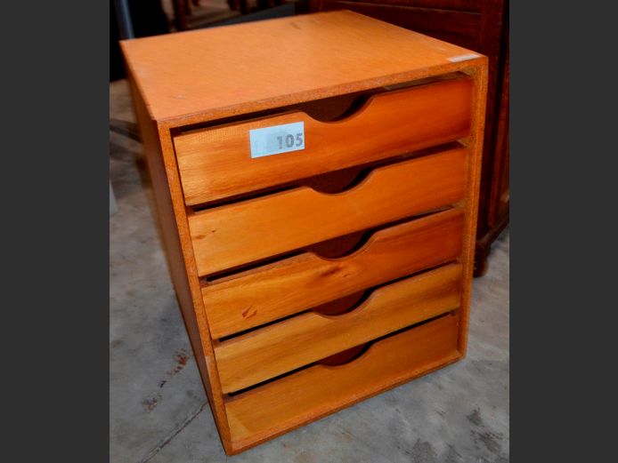 WOODEN 5-DRAWER PEDESTAL, 45 x 45 x 57cm