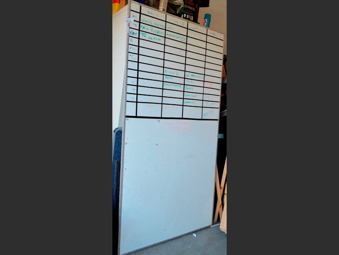 LARGE STEEL FRAMED WHITEBOARD