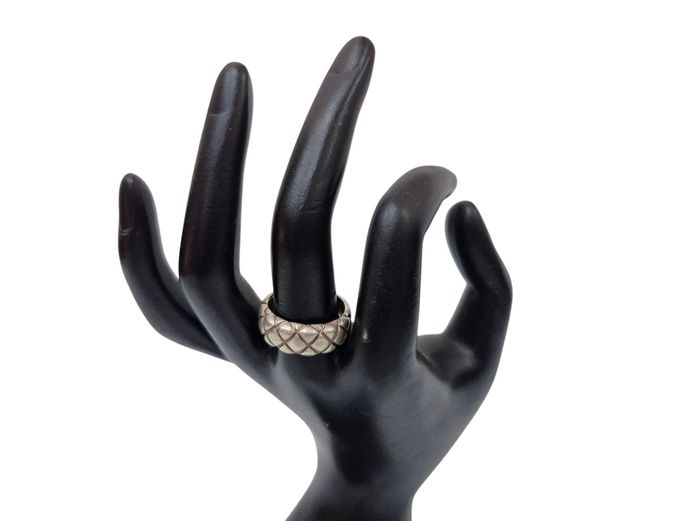 Sterling Silver 925 Quilted Pattern Ring