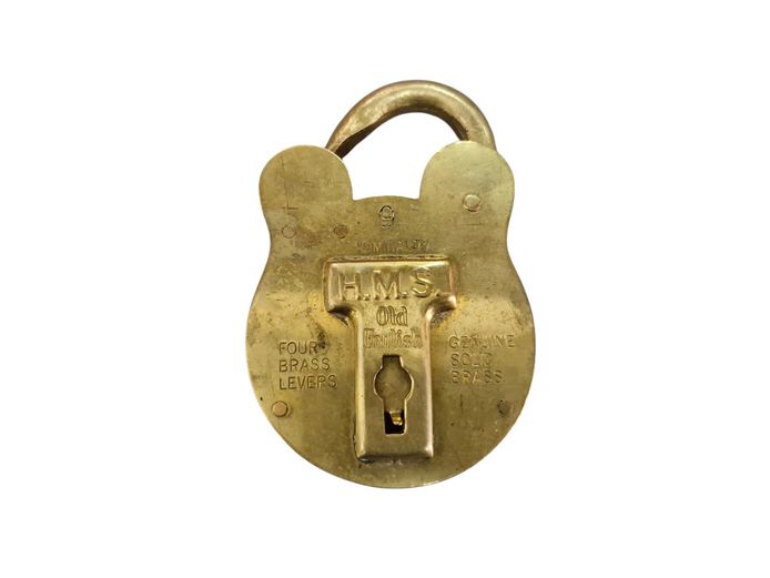Vintage HMS Admiralty Solid Brass "Old English" Padlock