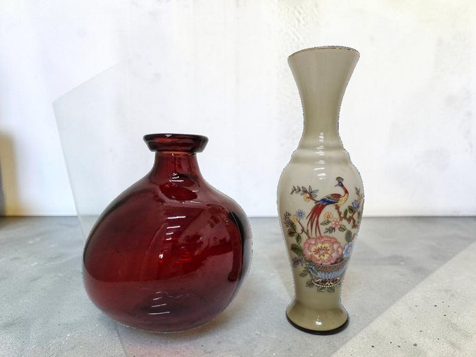 Vintage Italian Glass and Crimson Art Glass Vases