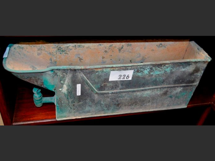 VINTAGE COPPER GEYSER, 61 x 14 x 22cm