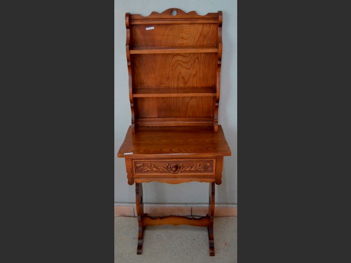 OAK SINGLE DRAWER, 3-TIER TELEPHONE LADIES WRITING DESK, 60 x 40 x 146cm