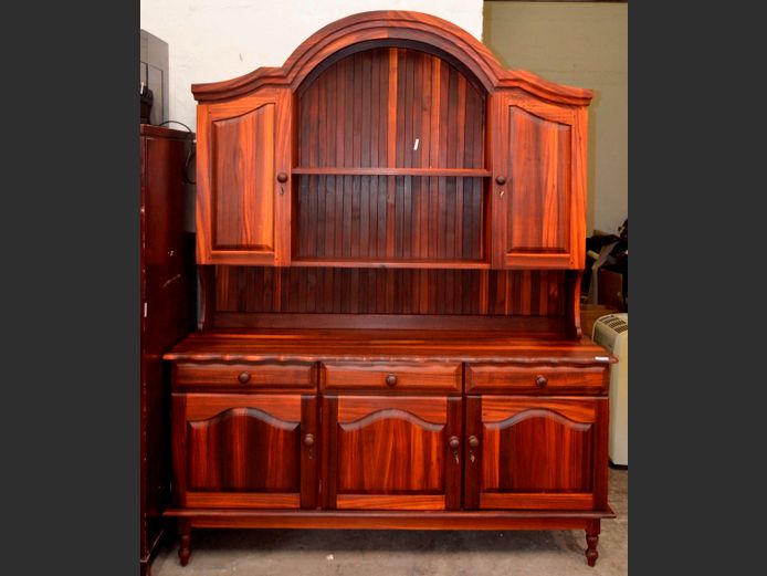 BOTHA & BARNARD BLACKWOOD 5-DOOR, 3-DRAWER WELSH DRESSER, 168 x 49 x 213cm