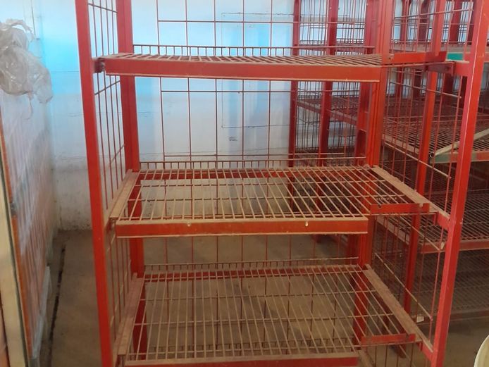 LOT OF RED EGG TROLLEYS