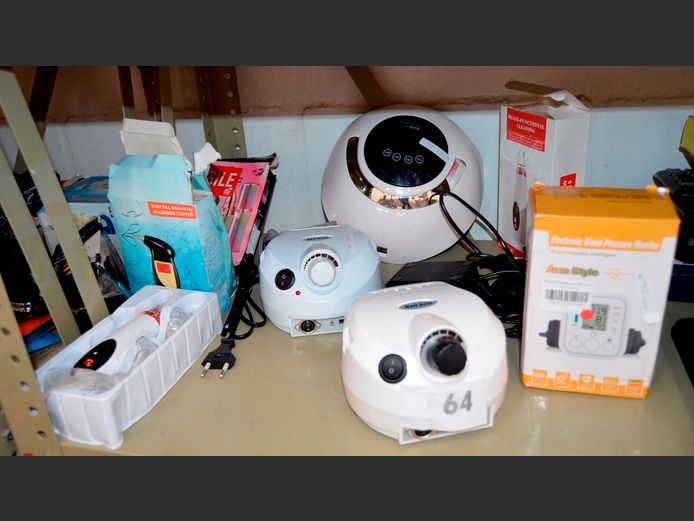 12V NAIL GRINDERS, BLOOD PRESSURE MONITORS, DIGITAL BREATHALYSER, etc [Untested]