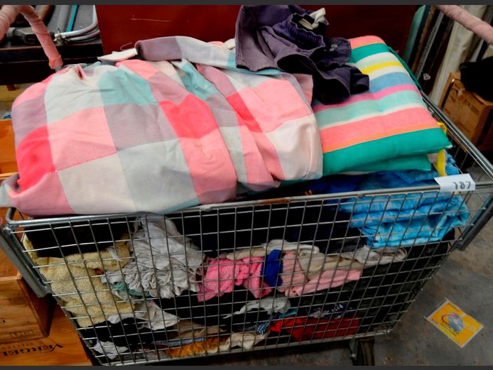 ASSORTED CURTAINS, LINEN, CLOTHING, etc [Excl. Bin]