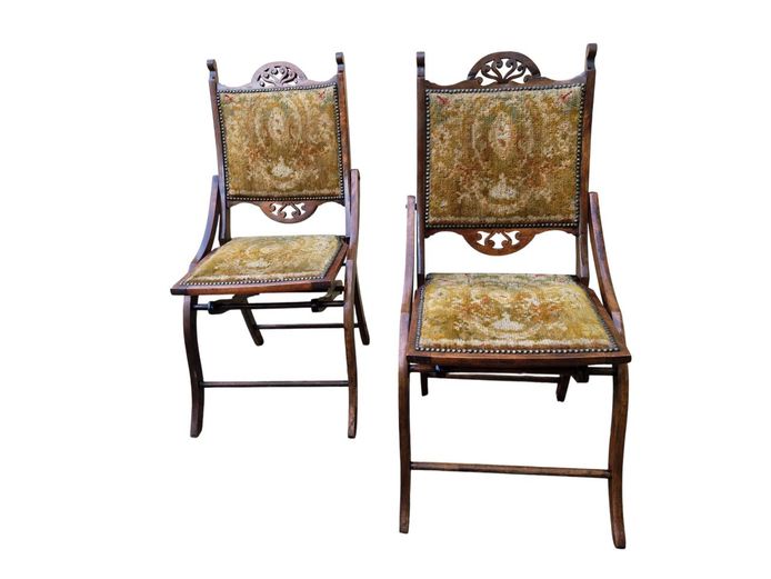c1880 Eastlake Victorian Campaign Folding Chairs