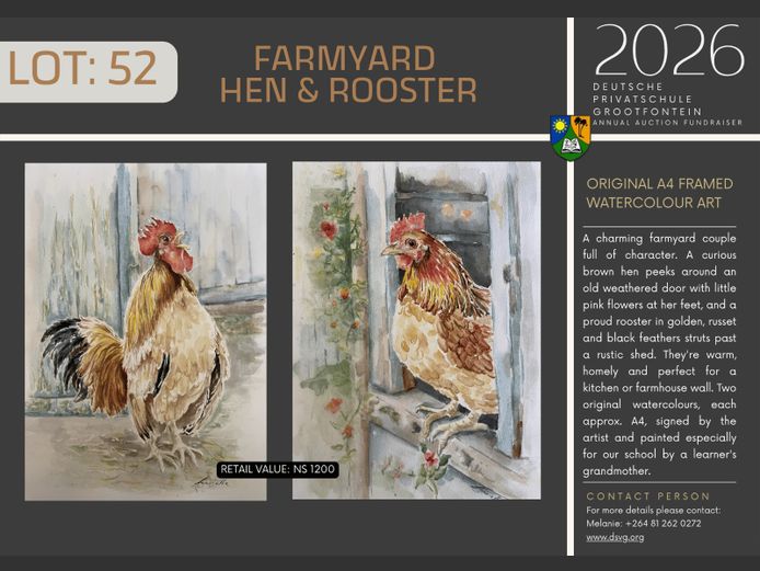 DEUTSCHE PRIVATSCHULE GROOTFONTEIN | FARMYARD HEN & ROOSTER