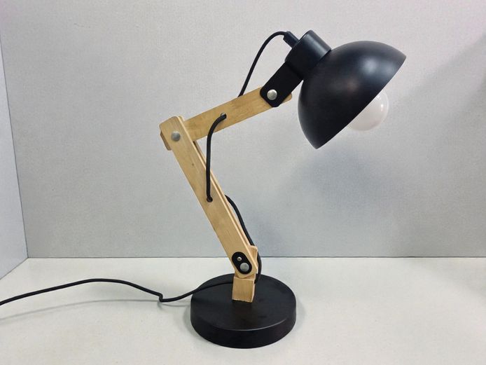 Scandinavian Style Metal & Wood Table Lamp