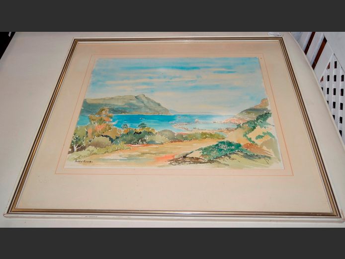 FRAMED WATERCOLOUR "OCEAN SCENE" SIGNED ROBBIE RENECLE, 64 x 48cm