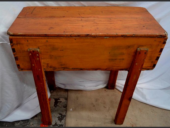 ANTIQUE DUTCH YELLOWWOOD & OREGON PINE MEELKUS, 93 x 45 x 86cm
