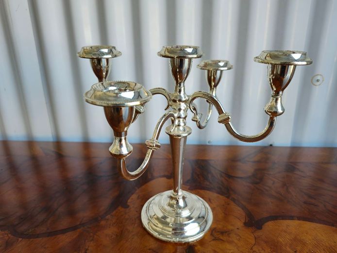 Vintage Silver Plated 5-Arm Candelabra