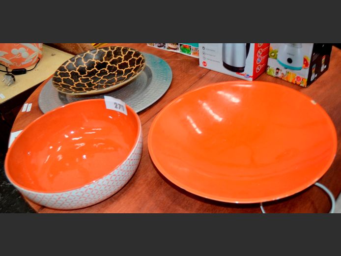 CERAMIC BOWL, METAL WALL PLATE, etc