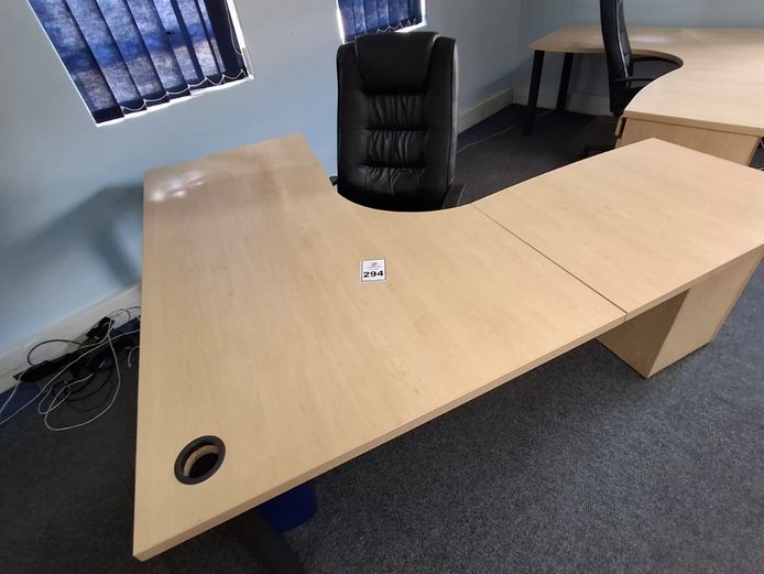 Desk, chair, dustbin