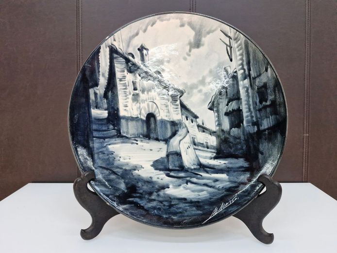 Vintage Signed Spanish Ceramic Charger / Display Plate