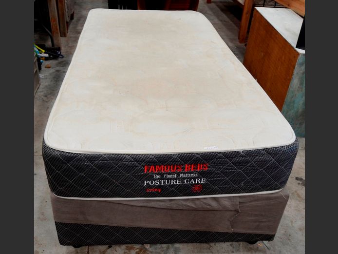 POSTURE CARE SINGLE BED BASE & MATTRESS SET [Needs a clean]