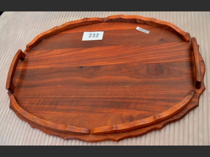 BLACKWOOD OVAL TRAY, 61 x 45cm