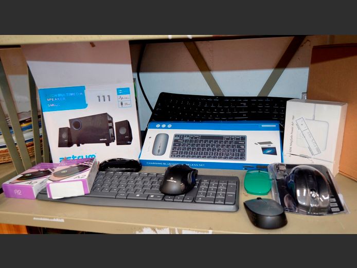 LOT: 2 x WIRELESS KEYBOARD & MOUSE SETS, WIRELESS MOUSES & LAPTOP STANDS [Untested]