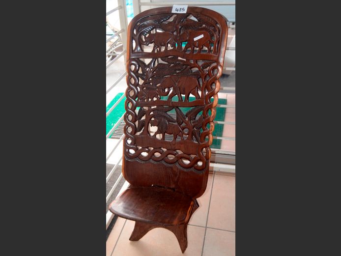 CARVED AFRICAN CHAIR