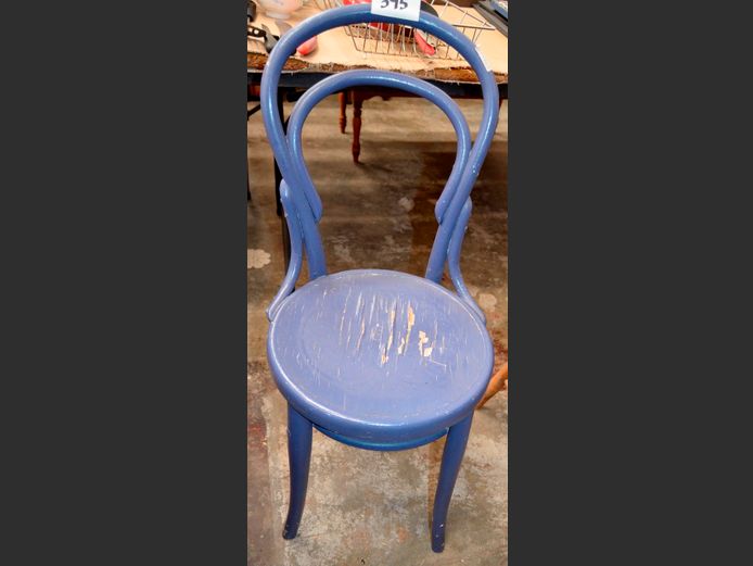 PURPLE PAINTED BENTWOOD CHAIR [Needs TLC]