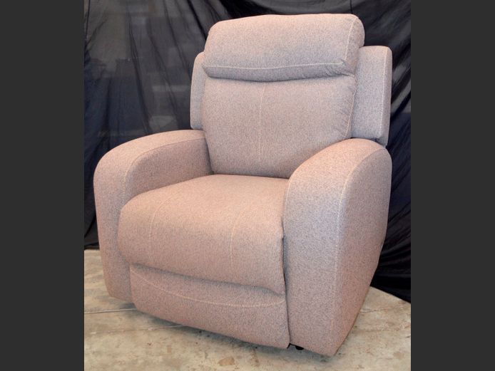 GREY UPHOLSTERED ELECTRONIC RECLINING ARMCHAIR [Switches on, untested further]