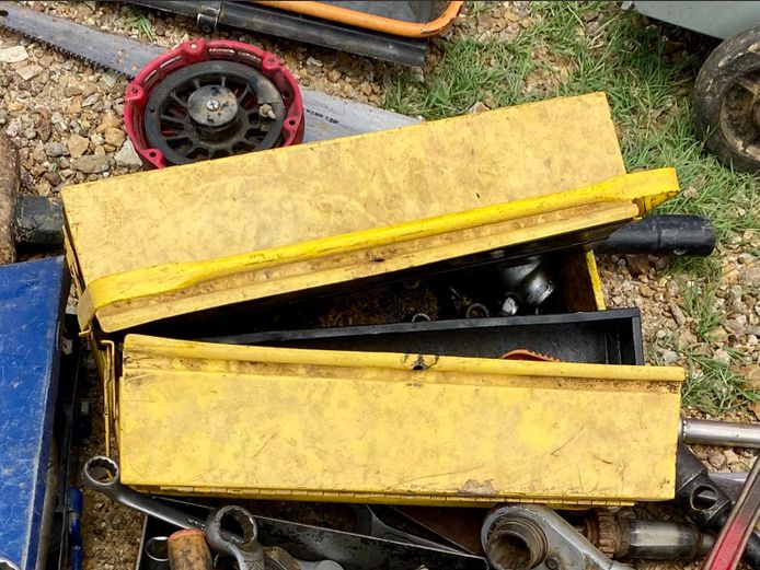 YELLOW TOOLBOX WITH TOOLS (INCOMPLETE)