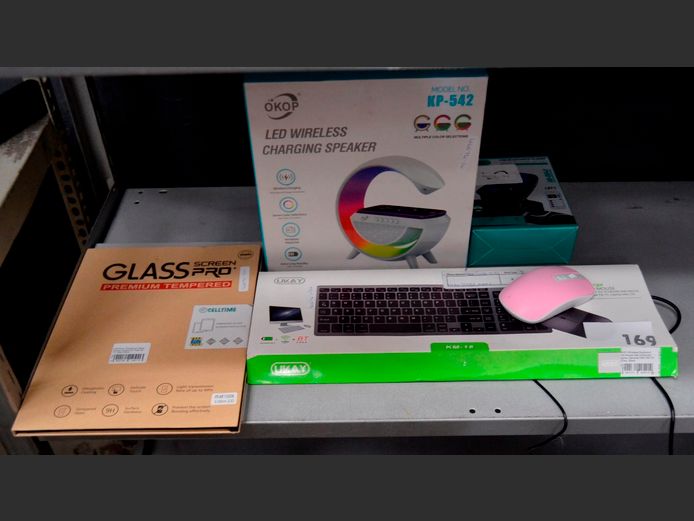L.E.D. WIRELESS CHARGER SPEAKER, KEYBOARD, SCREEN PROTECTORS, etc [Untested]