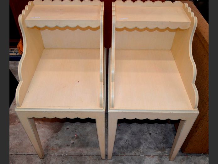 PAIR CREAM PAINTED PEDESTALS, 55 x 45 x 85cm