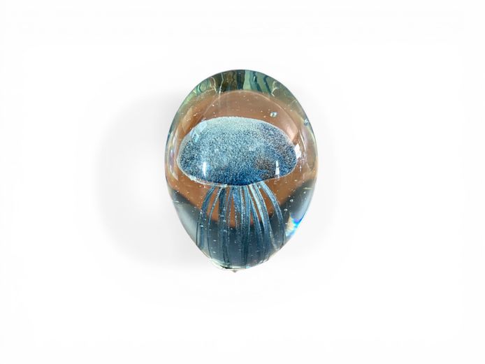 Art Glass Jellyfish Paperweight – Blue
