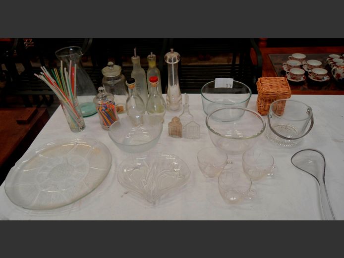 GLASS: ICE BUCKET, PLATTER, BOWL, etc