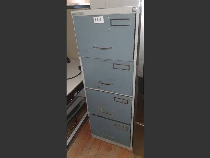 GREY METAL 4-DRAWER FILING CABINET