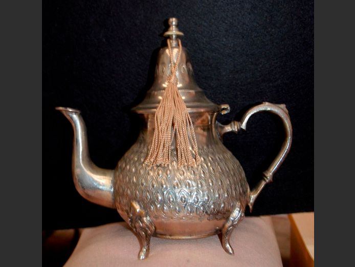 TURKISH SILVER PLATE COFFEE POT, 23cm High
