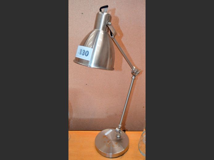 CHROME ADJUSTABLE DESK LAMP, 70cm High [Some rust]