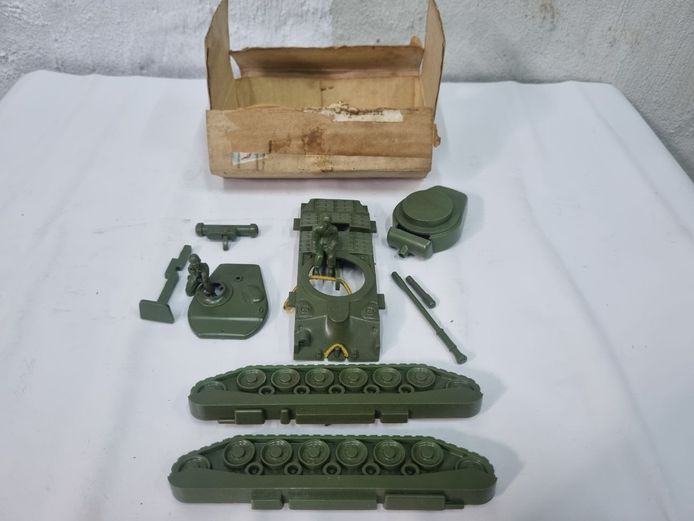 Vintage Plastic Military Tank Assembly Kit with Original Box
