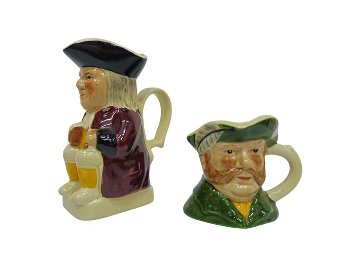 Two Vintage Tony Wood Staffordshire Ceramic Toby & Character Jugs