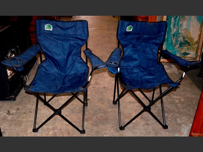 PAIR CAMPMASTER CAMPING CHAIRS WITH BAGS