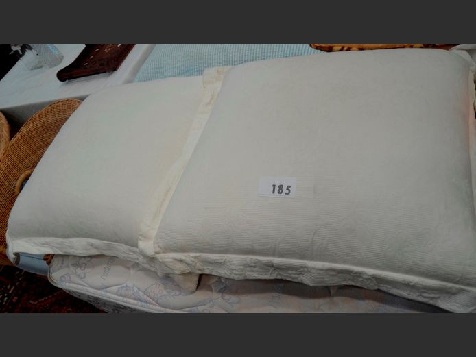 PAIR LARGE WHITE SCATTER CUSHIONS, 70 x 70cm