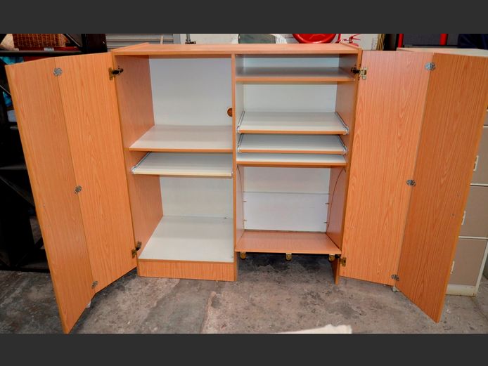 OAK FOIL MODULAR COMPUTER WORKSTATION, 122 x 60 x 135cm