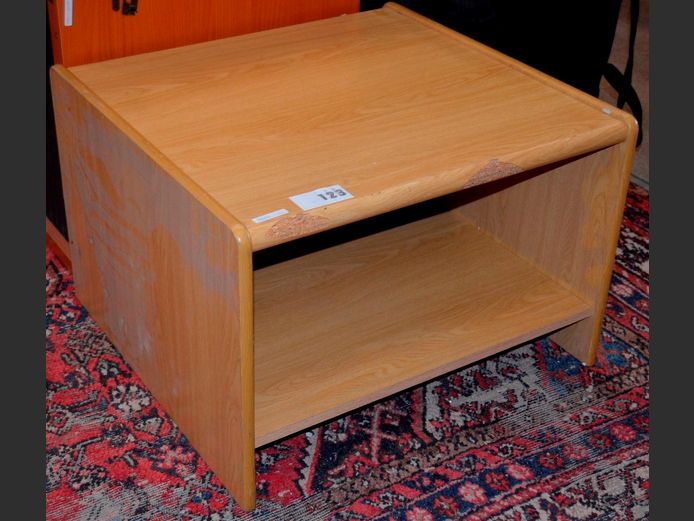 OAK FOIL COFFEE TABLE WITH BOTTOM SHELF, 63 x 60 x 43cm [Foil damaged]