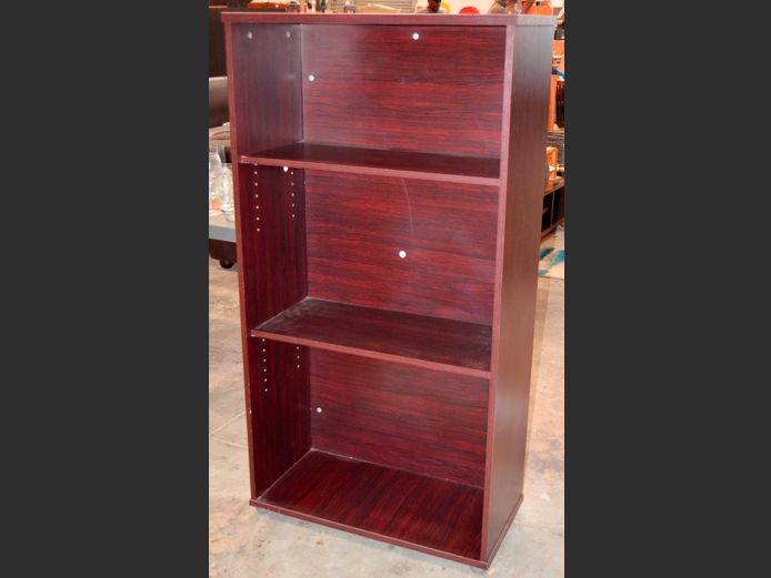 MAHOGANY FOIL 3-TIER BOOKSHELF, 75 x 38 x 145cm