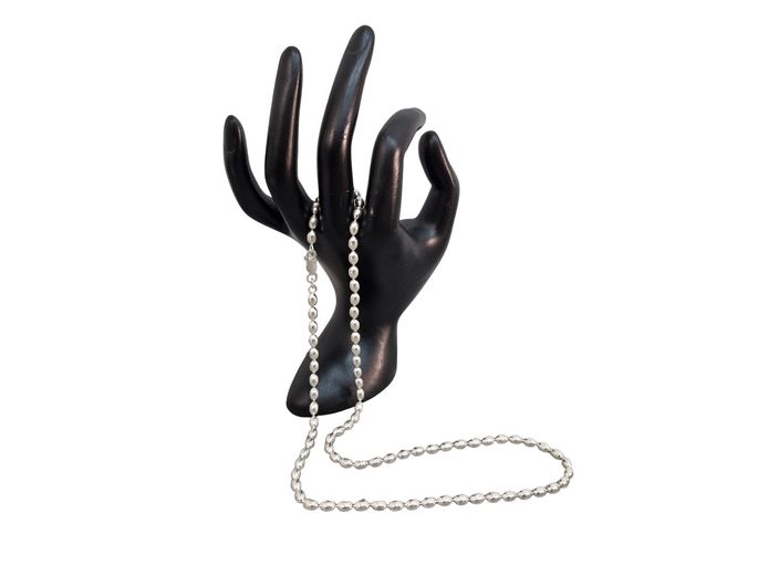 Sterling Silver Oval Bead Necklace