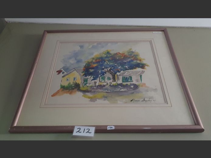 FRAMED WATERCOLOUR "FARM HOUSE"